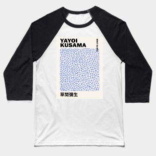 Yayoi Kusama Blue Lines Art Exhibition Poster, Men, Women, Canvas, Print, Tshirt Baseball T-Shirt